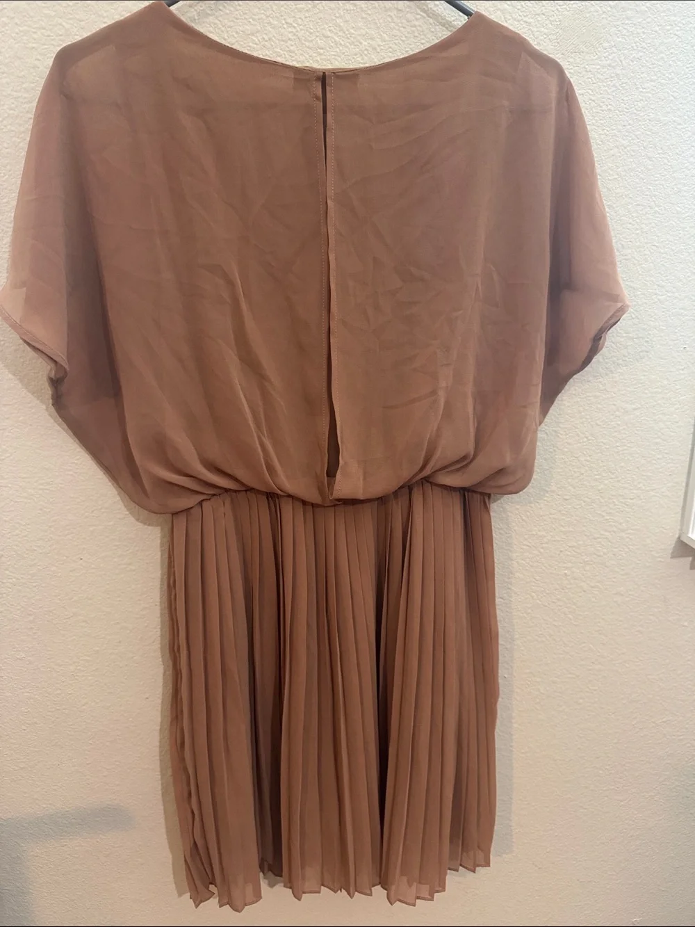 Lush Pleated Midi Dress in Brown